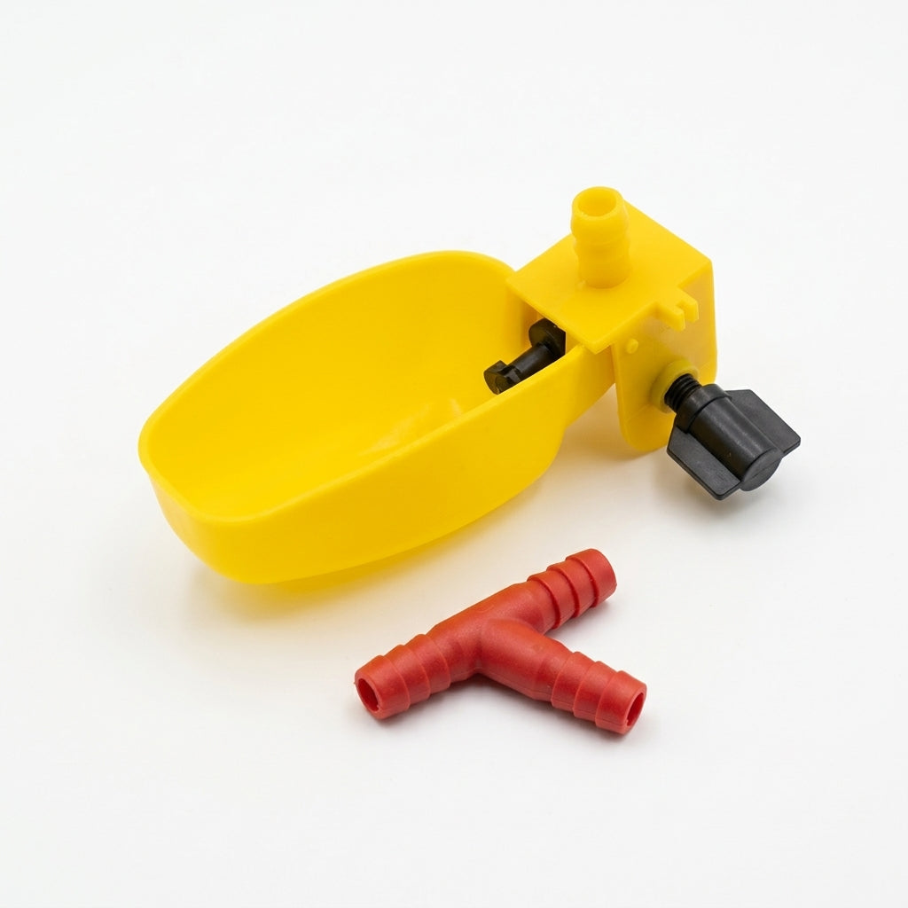 Tall Water Cup with T Connector – 10 mm Hose
