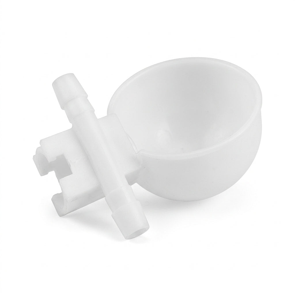 Float Water Cup with Inlet and Outlet – 10 mm Hose