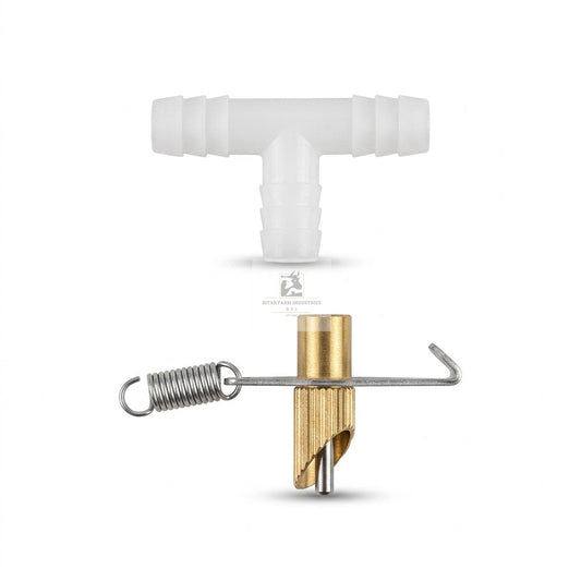 Brass Rabbit Nipple with T Hose Connector